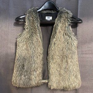Old Navy Youth Faux Fur Open Vest